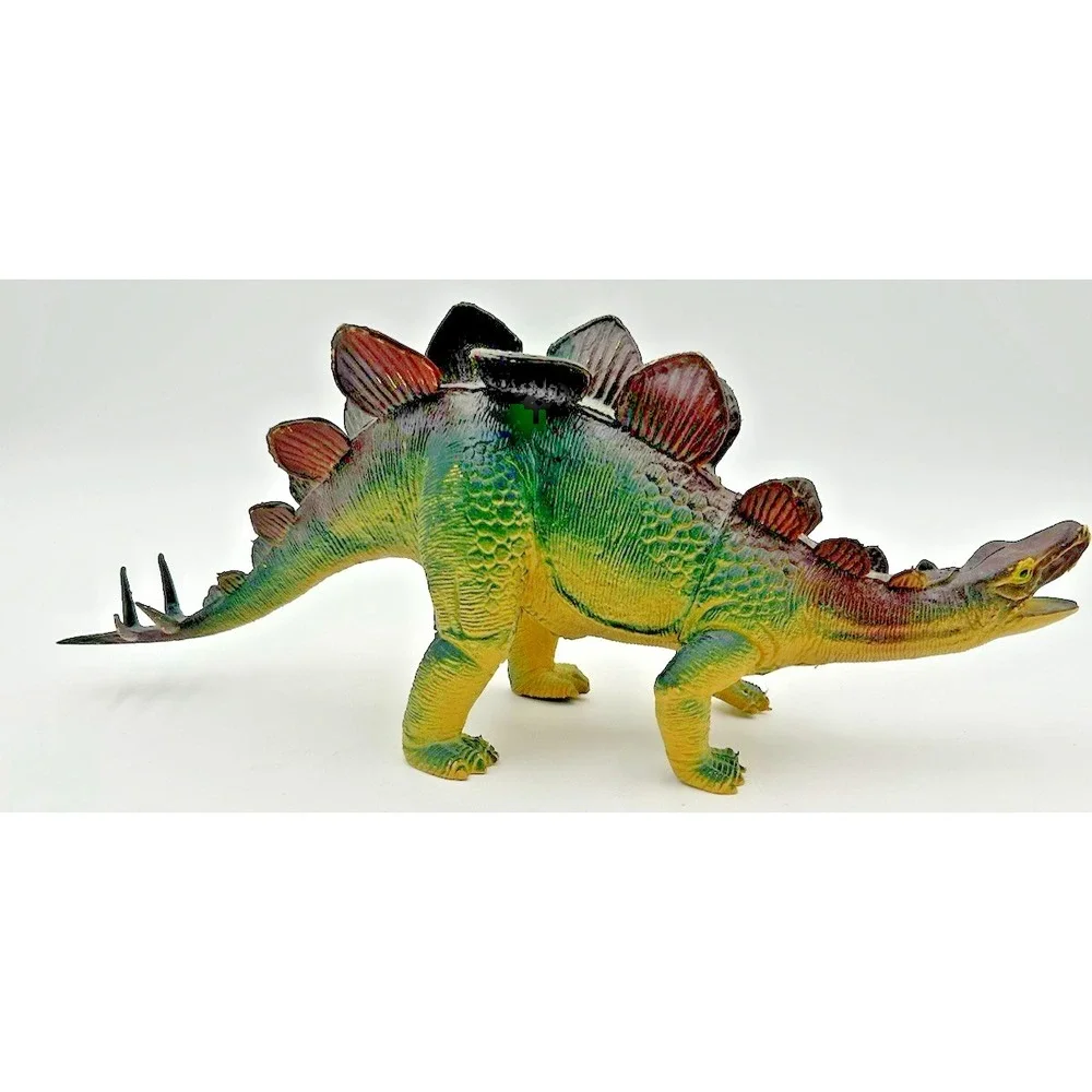 Vintage Stegosaurus Dinosaur 15'' Green/Orange Dor Mei‎ 1986 Toy Prehistoric